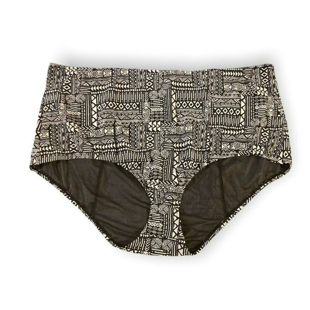 Torrid Bathing Suit Bikini Botton Black Geometric Shapes Size 5x